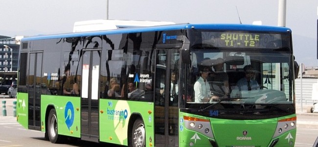 green Shuttle bus